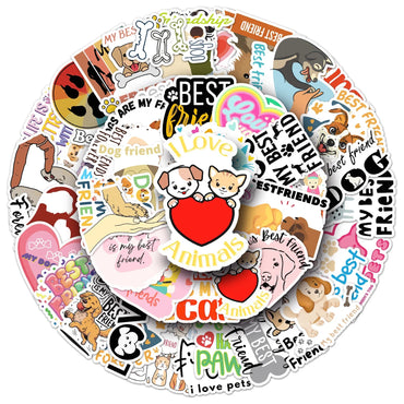 10/30/50PCS Pets are Best Friends Stickers Dog Cat Aniamls Decals Graffiti DIY Luggage Laptop Guitar Bike Skateboard Sticker Toy (ONLINE ORDER ONLY)
