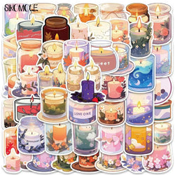 Cartoon Aromatherapy Candle Stickers - Cute Kawaii DIY Decals for Luggage, Guitar, Fridge, Laptop (Online Order Only)