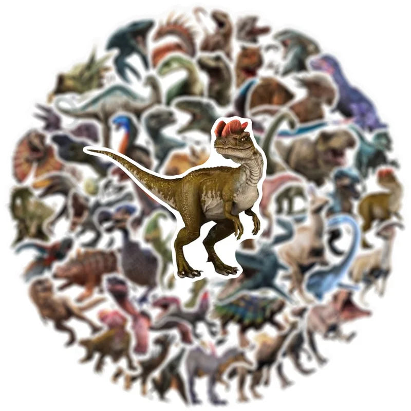 10/30/50PCS Dinosaurs Age Sticker Aesthetic PVC Children's Korean Stationery School Supplies Decoration Scrapbooking for Kids (ONLINE ORDER ONLY)