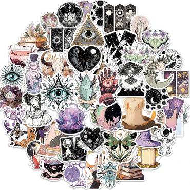 10/30/50pcs Bohemian Gothic Magic Witch Graffiti Stickers Decals Laptop Phone Luggage Skateboard Car Decoration Sticker Kid Toy (ONLINE ORDER ONLY)
