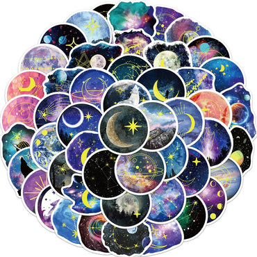 10/50Pcs NEW Moonlight Star Graffiti Stickers for Suitcase Skateboard Laptop Luggage Phone Car Styling Decal Waterproof Sticker (ONLINE ORDER ONLY)