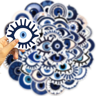 10/50Pcs Evil Eyes Graffiti Stickers Aesthetic for Guitar Laptop Pad Phone Travel Luggage Cup Notebook Scrapbook Skateboard (Online Order Only)