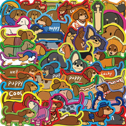 Dachshund Cartoon Animal Stickers for Phone Laptop Luggage Skateboard 10/30/50PCS (ONLINE ORDER ONLY)