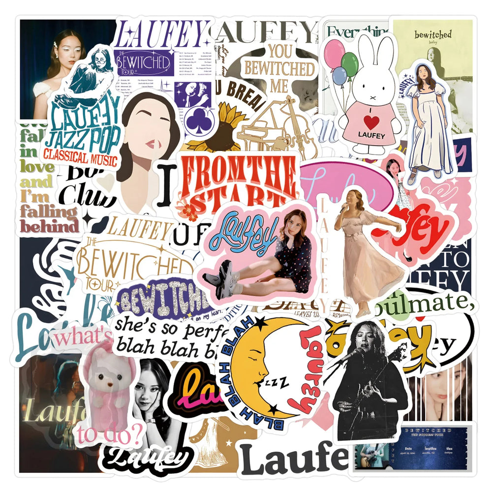 Female Jazz Singer Laufey Sticker Set - Waterproof DIY Decoration for Skateboard Notebook (Online Order Only)