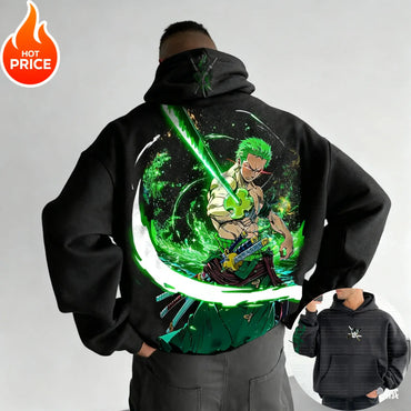 One Piece Zoro Hoodie: Vintage Y2K Oversized Streetwear (ONLINE ORDER ONLY)