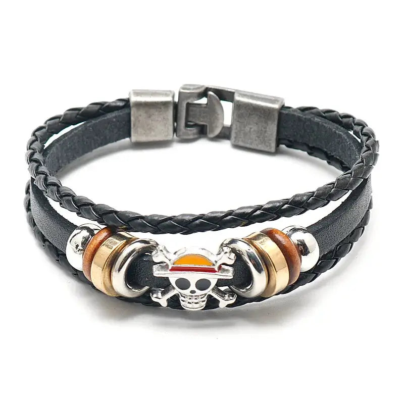 Anime Woven Cowhide Bracelet – Multilayer Buckle Gift (ONLINE ORDER ONLY)