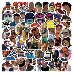 10/30/64pcs Mix of Rapper Hip Hop Cartoon Sticker Packs (ONLINE ORDER ONLY)