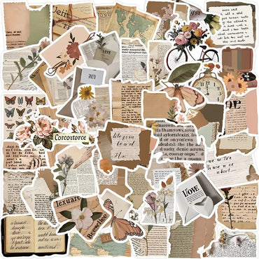 10/30/50PCS Copy Fragments PVC Sticker Aesthetic Children's Korean Stationery School Supplies Decoration Scrapbooking for Kids (ONLINE ORDER ONLY)