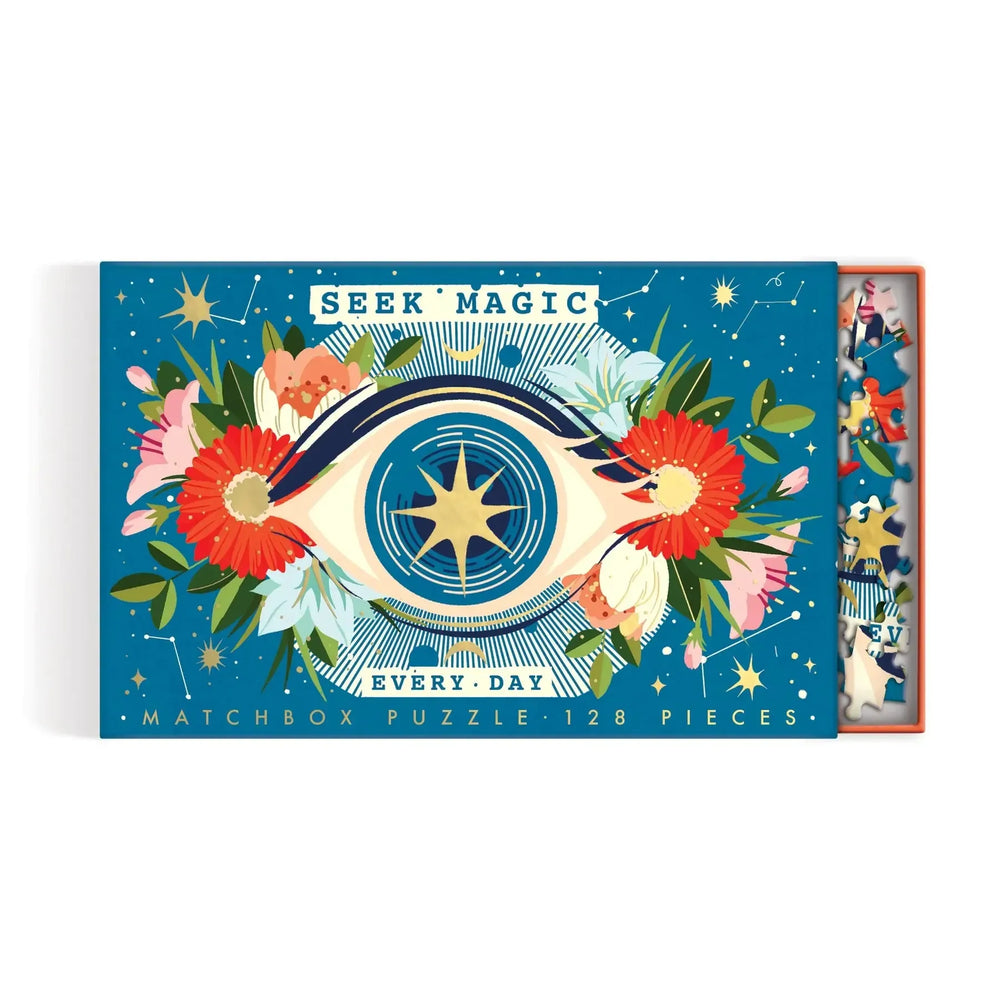 Seek Magic Every Day 128 Piece Matchbox Mini Jigsaw Puzzle Galison