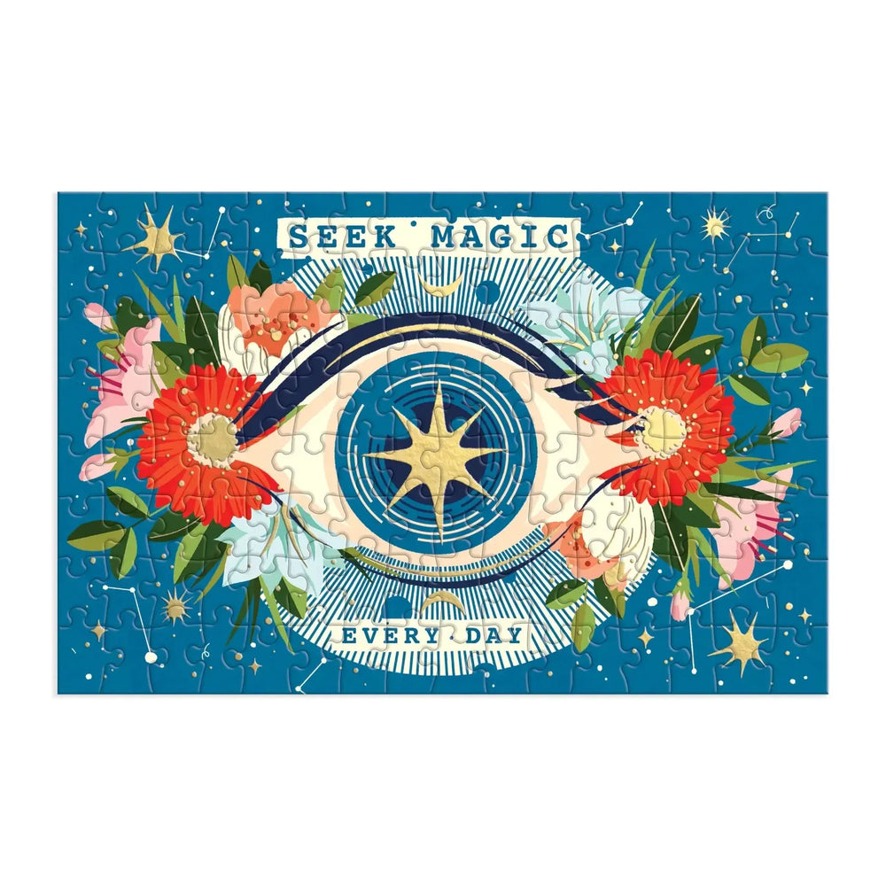 Seek Magic Every Day 128 Piece Matchbox Mini Jigsaw Puzzle Galison