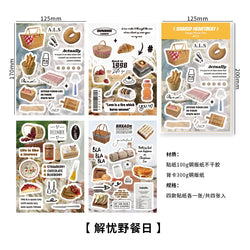 4 Sheets Ins Korean Magazine Planner Stickers Scrapbooking Journal Collage DIY Decoration Material Sticker Kawaii Stationery (Online Order Only)