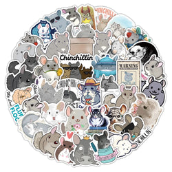 10/30/53PCS Chinchilla Cartoon Stickers Mouse Graffiti Sticker Animal Decoration Laptop Phone Guitar Car Bike Skateboard Decals (ONLINE ORDER ONLY)