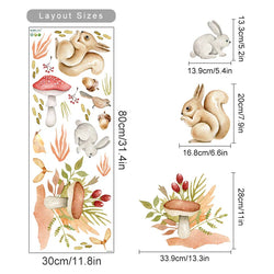 Boho Watercolor Woodland Mushroom Vinyl Wall Decals Nursery Decor (ONLINE ORDER ONLY)