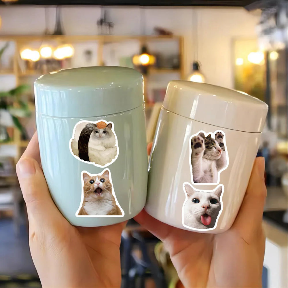 50PCS Cute Cat Stickers For Skateboard Scrapbook Water Bottle Laptop Luggage Kids Toys Vinyl Waterproof Funny Cats Decals (ONLINE ORDER ONLY)