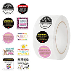 500pcs Warning Phrase Reward Sticker Roll Labels Cartoon Roll Sticker for Kids Gift Decor Envelope Sealing Scrapbooking (Online Order Only)