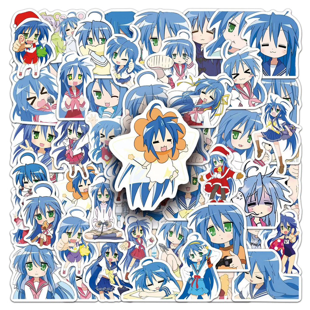 10/30/50PCS Izumi Konata Stickers Animation Decals Cartoon DIY Toy Fridge Luggage Laptop Phone Guitar Bike Skatebaord Sticker (ONLINE ORDER ONLY)