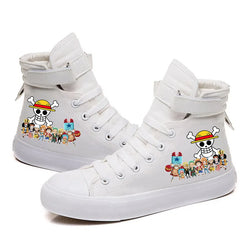 One Piece Luffy High Top Shoes: Autumn Winter Anime Sneakers (ONLINE ORDER ONLY)