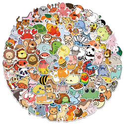 10/30/50/100PCS Mix Cute Animal Cartoon Stickers Aesthetic Waterproof Guitar Skateboard Laptop Graffiti Stickers Kid Classic Toy (Online Order Only)