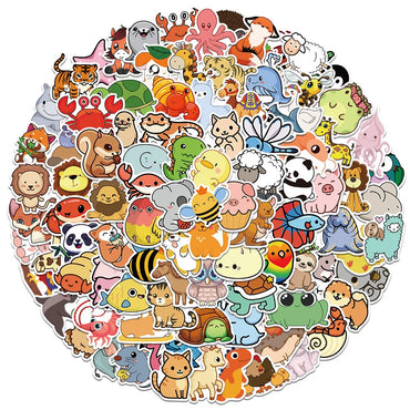10/30/50/100PCS Mix Cute Animal Cartoon Stickers Aesthetic Waterproof Guitar Skateboard Laptop Graffiti Stickers Kid Classic Toy (Online Order Only)