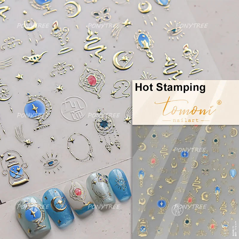 Mysterious Egyptian Cat Totem Eye Symbol Black Pharaoh Kitty Paw Sun Self Adhesive Nail Art Stickers Manicure Decals Wholesale (Online Order Only)