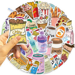 Snack Stickers 10/30/50PCS Food Decals DIY Luggage Laptop Phone Guitar Bike Skateboard Graffiti (ONLINE ORDER ONLY)