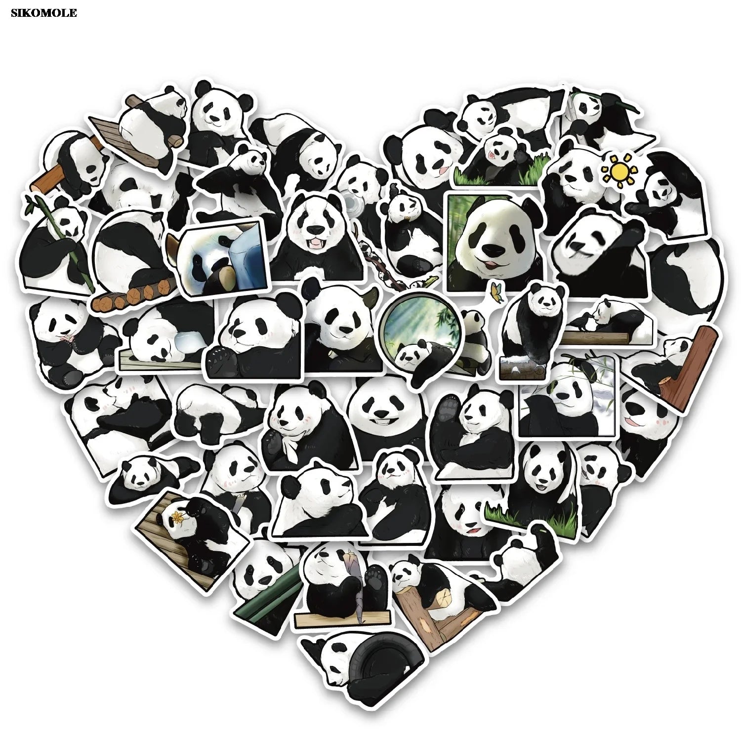 Cartoon Panda Stickers for Kids - DIY Notebook, Bike, Laptop, Skateboard Decals (ONLINE ORDER ONLY)