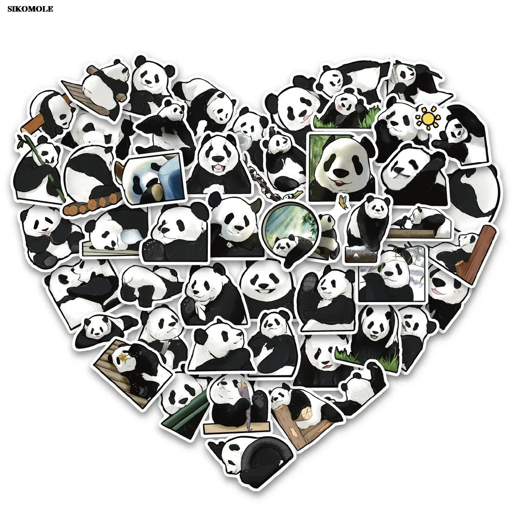 Cartoon Panda Stickers for Kids - DIY Notebook, Bike, Laptop, Skateboard Decals (ONLINE ORDER ONLY)