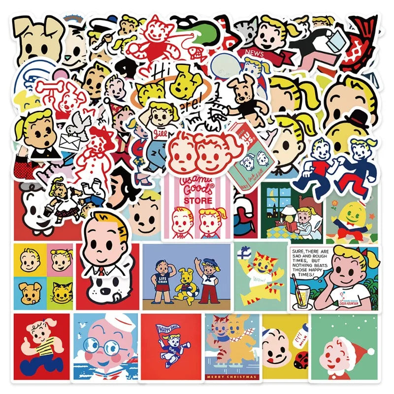 60pcs HARADA OSAMU Illustration Decorative Stickers for Laptop, Phone, Suitcase, Water Bottle, Refrigerator (ONLINE ORDER ONLY)