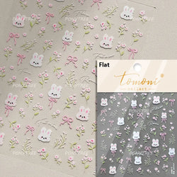 Bunny Love Heart Rabbit Nurse Cut Wound Bowknot Pill Flower Medicine Treatment Self Adhesive Nail Art Stickers Manicure Decals (ONLINE ORDER ONLY)