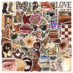 Leopard Print Cartoon Stickers Aesthetic Decals DIY Phone Notebook Bike Graffiti 10/30/50pcs (Online Order Only)