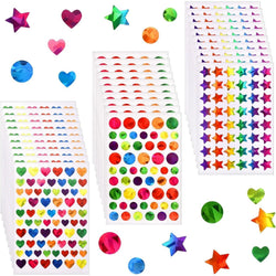 5 Pages Laser Gold Foil Self-adhesive Star Round Heart-shaped Stickers Reward Chart Decorative Children Toy Gifts Sticker Labels (ONLINE ORDER ONLY)