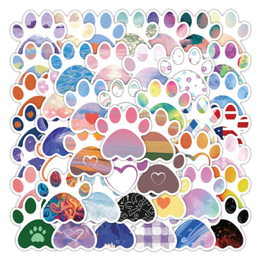 10/50Pcs Cute Dog Paw Stickers for Scrapbooking Phone Stationery Laptop Aesthetic Kawaii Sticker Pack Scrapbooking Material (Online Order Only)
