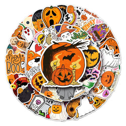 10/30/50PCS Horror Halloween Cartoon Sticker Decals For Notebook Motorcycle Bike Laptop PVC Waterproof Graffiti Stickers Kid Toy (ONLINE ORDER ONLY)