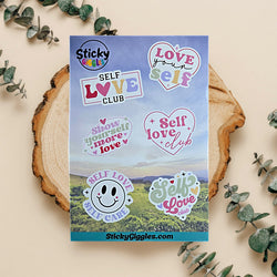 Cute Self Love Inspirational Sticker Sheet 6 Stickers (ONLINE ORDER ONLY)