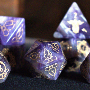 Pre-Order || Serpent of Midgard Amethyst Dice Set