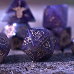 Pre-Order || Serpent of Midgard Amethyst Dice Set
