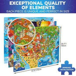 Set of 3 1000 Piece Map Jigsaw Puzzle Quokka (ONLINE ORDER ONLY)