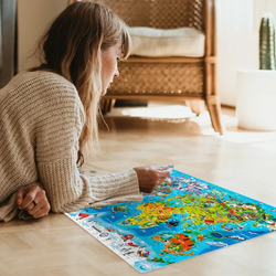 Set of 3 1000 Piece Map Jigsaw Puzzle Quokka (ONLINE ORDER ONLY)