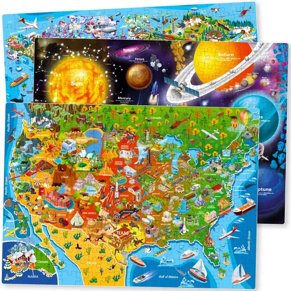 Set of 3 1000 Piece Map Jigsaw Puzzle Quokka (ONLINE ORDER ONLY)