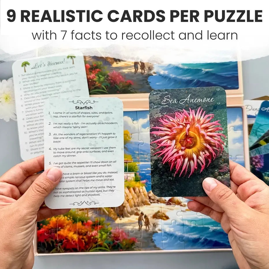 Set of 3 60 Piece Tray Jigsaw Puzzles with Conversation Cards Quokka (ONLINE ORDER ONLY)