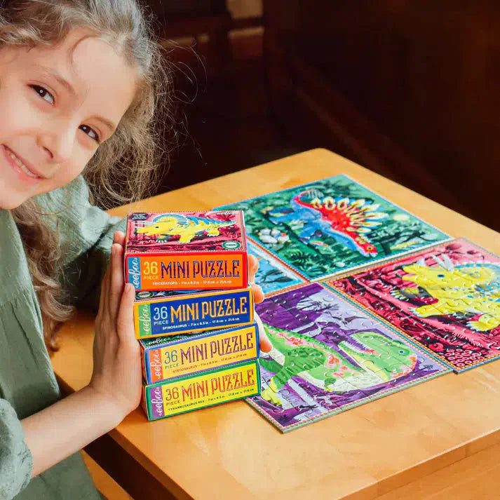 Set of 4 Dinosaur 36 Piece Mini Jigsaw Puzzles eeBoo (ONLINE ORDER ONLY)