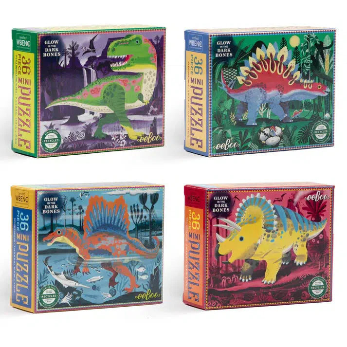 Set of 4 Dinosaur 36 Piece Mini Jigsaw Puzzles eeBoo (ONLINE ORDER ONLY)