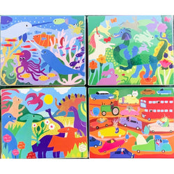 Set of 4 Monika Forsberg Animal 36 Piece Mini Jigsaw Puzzles eeBoo (ONLINE ORDER ONLY)