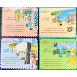 Set of 4 Wild Habitats Animal 36 Piece Mini Jigsaw Puzzles eeBoo (ONLINE ORDER ONLY)