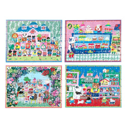 Set of 4 Yumi's 36 Piece Mini Jigsaw Puzzles eeBoo