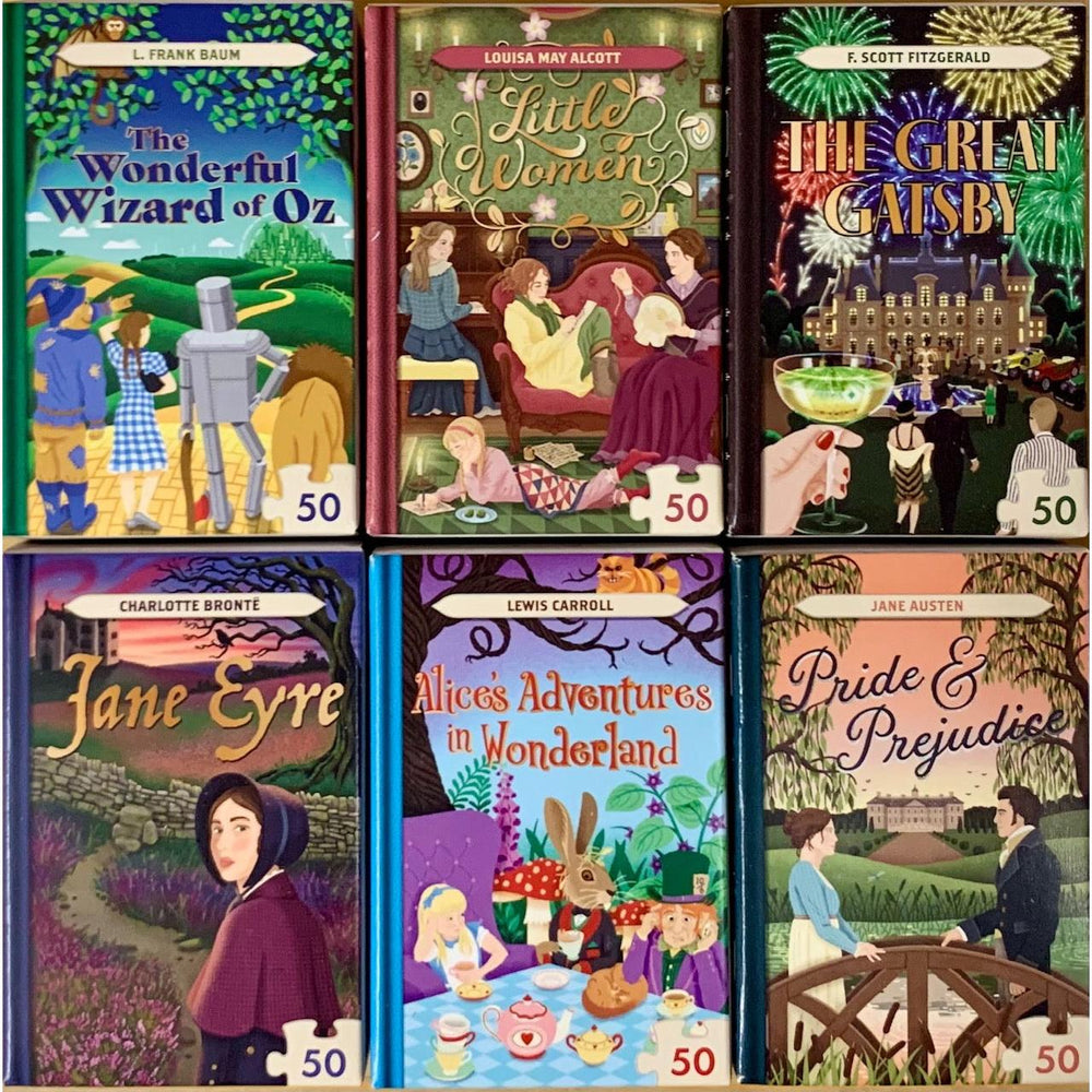 Set of 6 Mini Classic Book Covers 50 Piece Jigsaw Puzzles Professor Puzzle