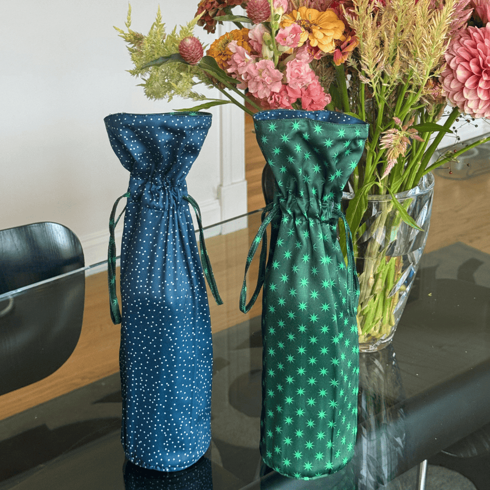 Large Reusable Fabric Wine Gift Bag | Snow & Stars (ONLINE ORDER ONLY)