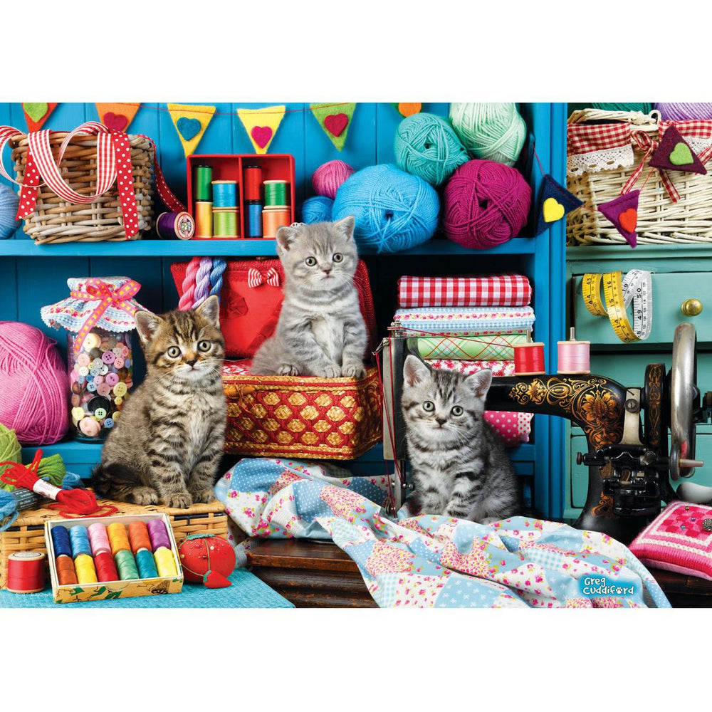 Sewing Room Kittens 48 Connecting Pieces Jigsaw Puzzle Eurographics (ONLINE ORDER ONLY)
