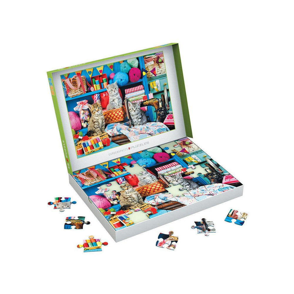 Sewing Room Kittens 48 Connecting Pieces Jigsaw Puzzle Eurographics (ONLINE ORDER ONLY)
