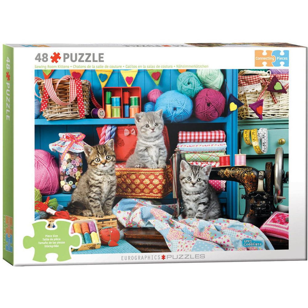 Sewing Room Kittens 48 Connecting Pieces Jigsaw Puzzle Eurographics (ONLINE ORDER ONLY)